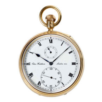 English 18 carat gold open faced lever pocket watch Circa 1912
