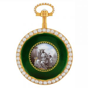 French gold cylinder watch with wolf's tooth train Circa 1789