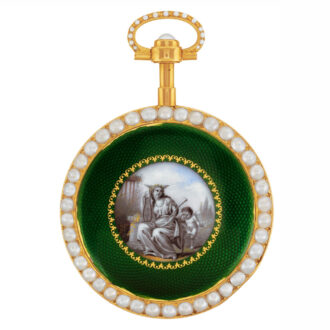 French gold cylinder watch with wolf's tooth train Circa 1789