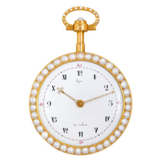 French gold cylinder watch with wolf's tooth train Circa 1789