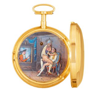 Swiss gold repeating watch with erotic automaton Circa 1790