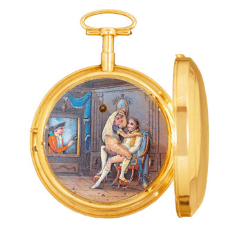 Swiss gold repeating watch with erotic automaton Circa 1790