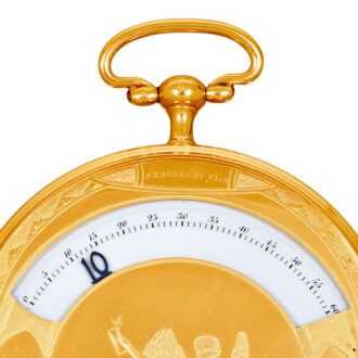 French 18 carat gold watch with wandering hours Circa 1820French 18 carat gold watch with wandering hours Circa 1820