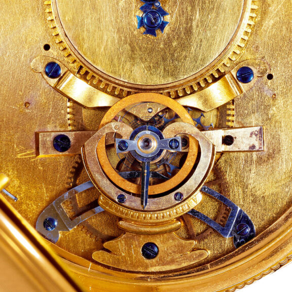 French 18 carat gold watch with wandering hours Circa 1820 French 18 carat gold watch with wandering hours Circa 1820