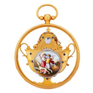 Swiss gold and enamel key wind pocket watch Circa 1820