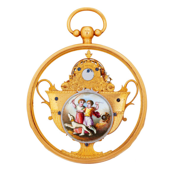 Swiss gold and enamel key wind pocket watch Circa 1820