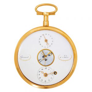 French 18 carat gold verge pocket watch with date Circa 1800