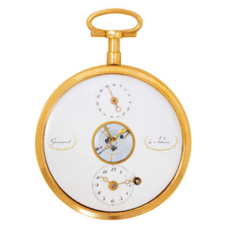 French 18 carat gold verge pocket watch with date Circa 1800