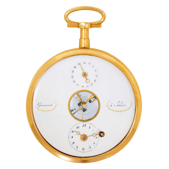 French 18 carat gold verge pocket watch with date Circa 1800