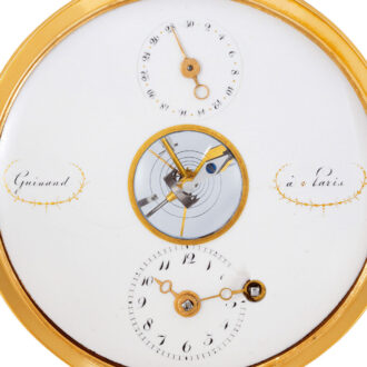 French 18 carat gold verge pocket watch with date Circa 1800