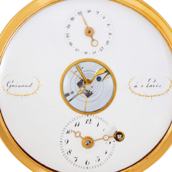 French 18 carat gold verge pocket watch with date Circa 1800 French 18 carat gold verge pocket watch with date Circa 1800