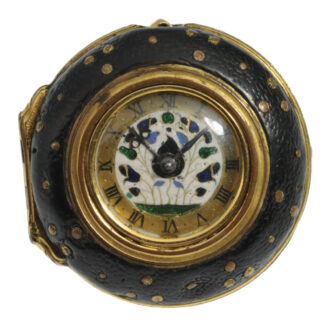 English 21k gold and polychrome enamel watch Circa 1640
