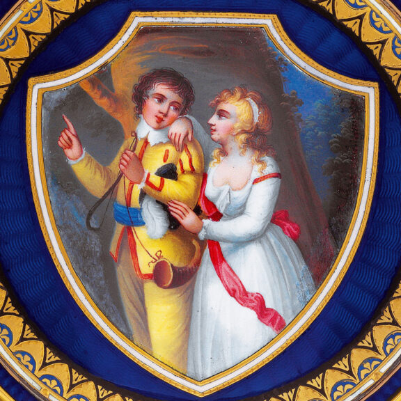 Fine English gold enamel and pearl-set watch Circa 1820 Fine English gold enamel and pearl-set watch Circa 1820