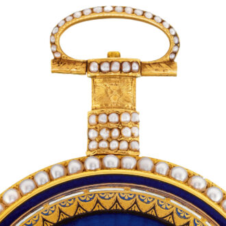 Fine English gold enamel and pearl-set watch Circa 1820 Fine English gold enamel and pearl-set watch Circa 1820