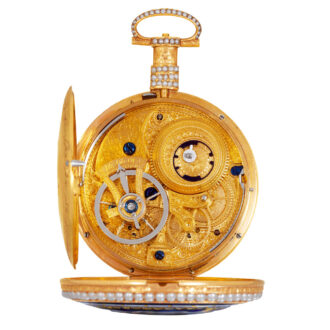 Fine English gold enamel and pearl-set watch Circa 1820 Fine English gold enamel and pearl-set watch Circa 1820