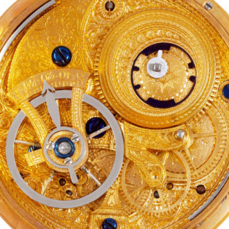 Fine English gold enamel and pearl-set watch Circa 1820 Fine English gold enamel and pearl-set watch Circa 1820