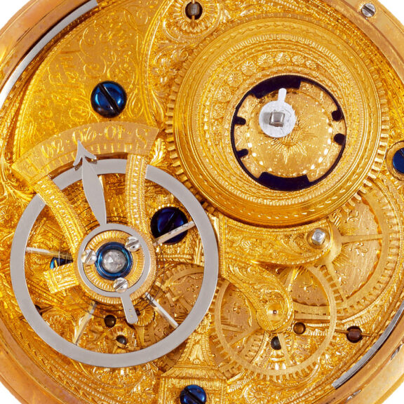 Fine English gold enamel and pearl-set watch Circa 1820 Fine English gold enamel and pearl-set watch Circa 1820