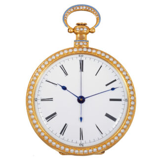 Swiss gold, enamel and pearl set watch by Bovet Circa 1850