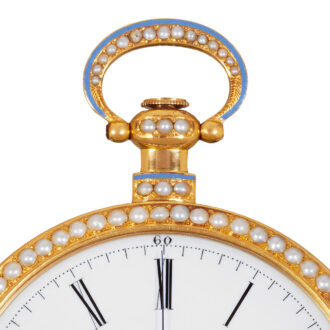 Swiss gold, enamel and pearl set watch by Bovet Circa 1850