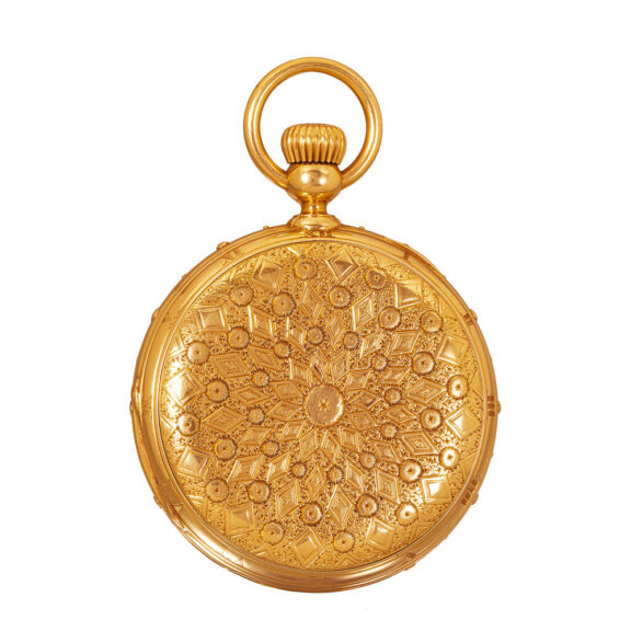 Swiss gold watch with montre à tact and calendar Circa 1870 Swiss gold watch with montre à tact and calendar Circa 1870