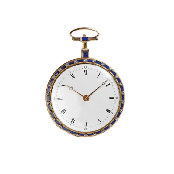 Swiss gold enamel watch with a rare 8 day power reserve Circa 1810 Swiss gold enamel watch with a rare 8 day power reserve Circa 1810