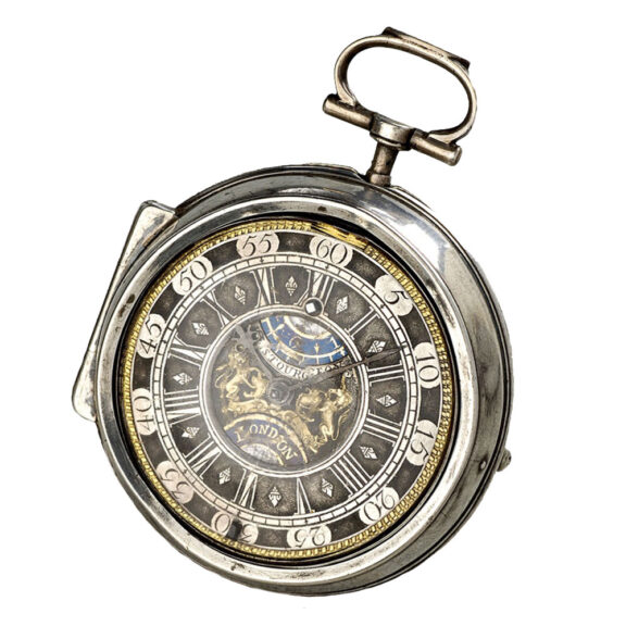 English silver verge open faced pocket watch Circa 1696