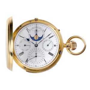 English gold minute repeater with perpetual calendar Circa 1884