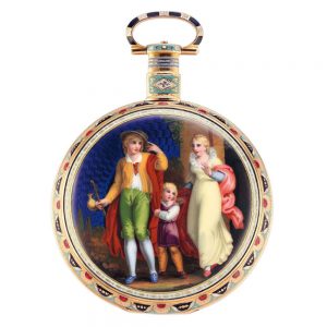 English gold enamel pocket watch for Chinese market Circa 1820