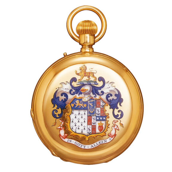 Swiss gold watch with 5 painted enamel miniatures Circa 1880