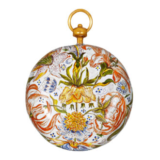 Dutch gold and enamel watch with leather box Circa 1670