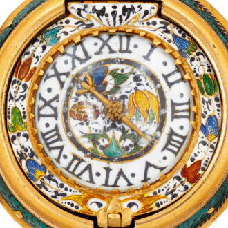 English gold miniature enamel verge pocket watch Circa 1630