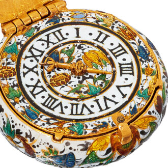 English gold miniature enamel verge pocket watch Circa 1630
