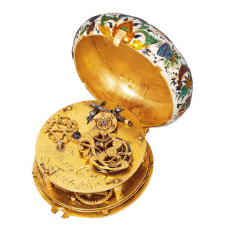 English gold miniature enamel verge pocket watch Circa 1630