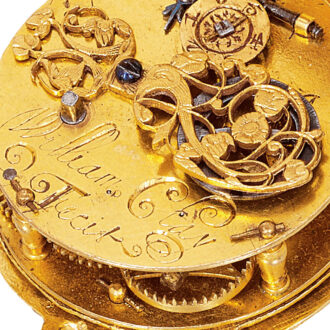 English gold miniature enamel verge pocket watch Circa 1630