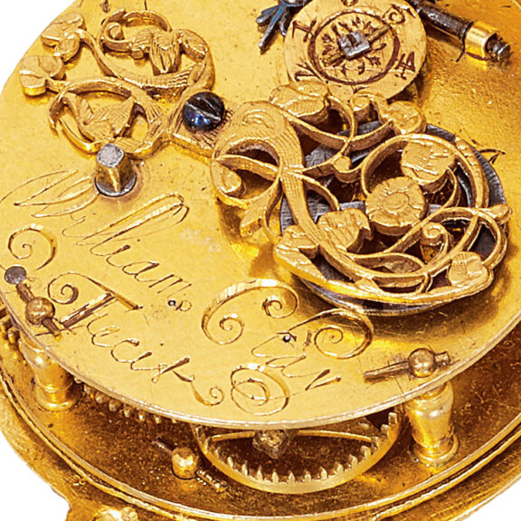 English gold miniature enamel verge pocket watch Circa 1630 English gold miniature enamel verge pocket watch Circa 1630