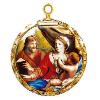 French gold with polychrome enamel scenes watch Circa 1640