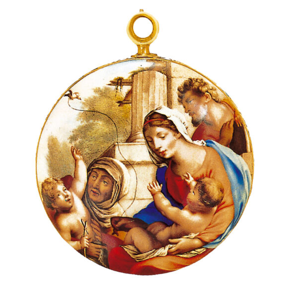 French gold with polychrome enamel scenes watch Circa 1640 French gold with polychrome enamel scenes watch Circa 1640
