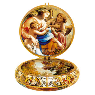 French gold with polychrome enamel scenes watch Circa 1640