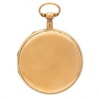 Swiss 18K gold quarter repeating automaton watch Circa 1820