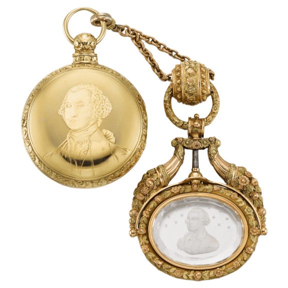 American pair cased pocket watch with chatelaine Circa 1840 American pair cased pocket watch with chatelaine Circa 1840