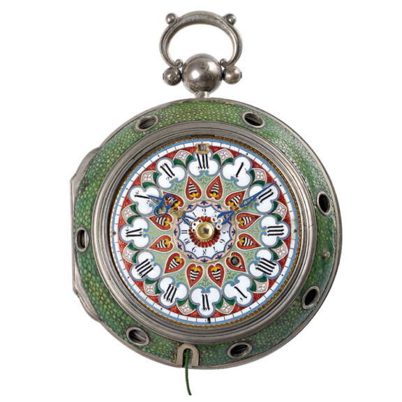 English silver pair cased repeating coach clock Circa 1750