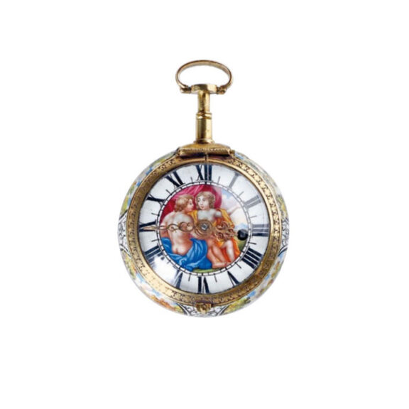 Swiss gold and enamel verge pocket watch Circa 1630 Swiss gold and enamel verge pocket watch Circa 1630