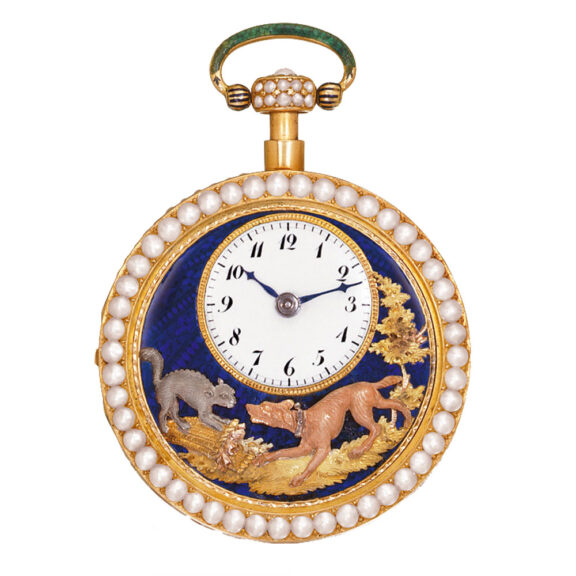 Exceptional Swiss gold quarter repeating automaton Circa 1820