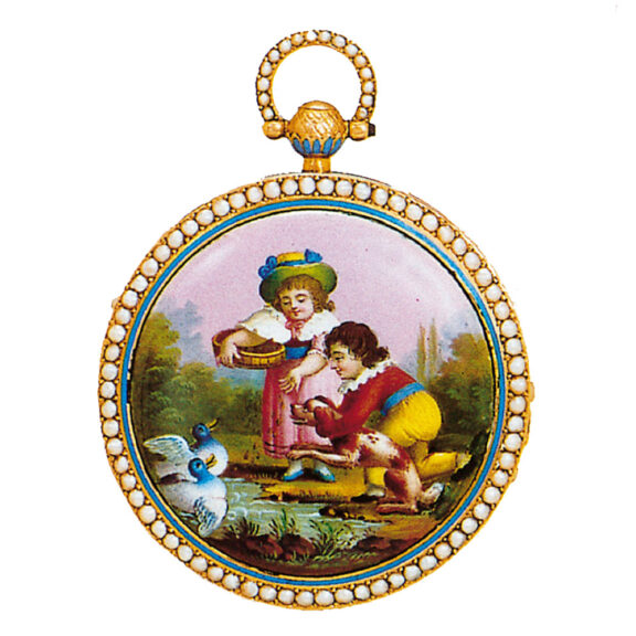 Swiss gold, enamel and diamond set verge watch Circa 1820