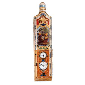 Swiss 18 carat gold and enamel perfume flask with watch Circa 1810