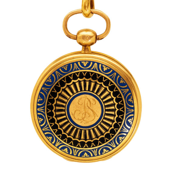 French gold cylinder watch with chatelaine Circa 1798-1809 French gold cylinder watch with chatelaine Circa 1798-1809
