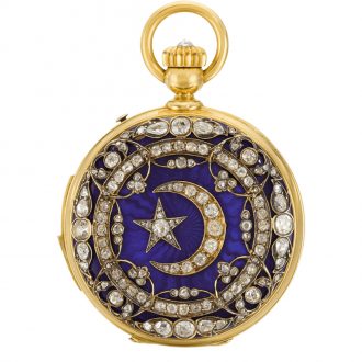 Swiss hunting cased minute repeating keyless lever watch Circa 1865
