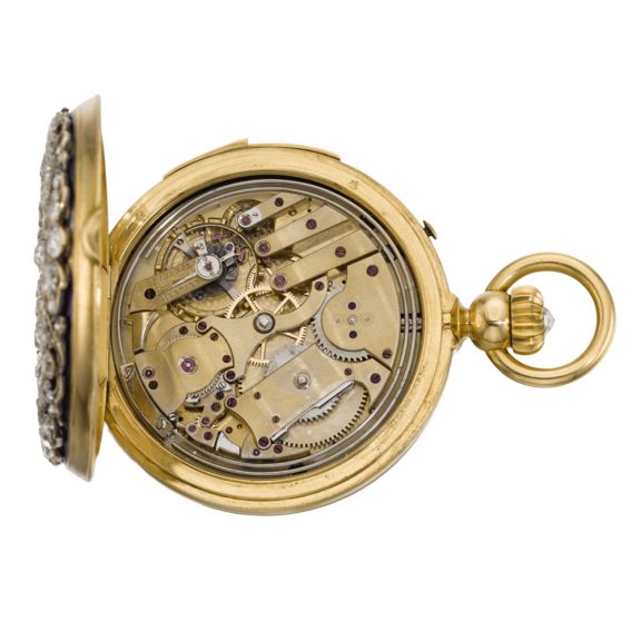Swiss hunting cased minute repeating keyless lever watch Circa 1865 Swiss hunting cased minute repeating keyless lever watch Circa 1865