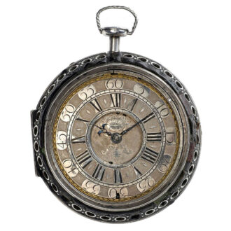 English open faced quarter repeating coach clock Circa 1710