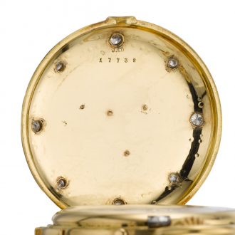 Swiss hunting cased minute repeating keyless lever watch Circa 1865